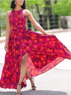 ATL Anthropologie Abel The Label Charlotte Halter Floral Maxi Dress  XS Wedding